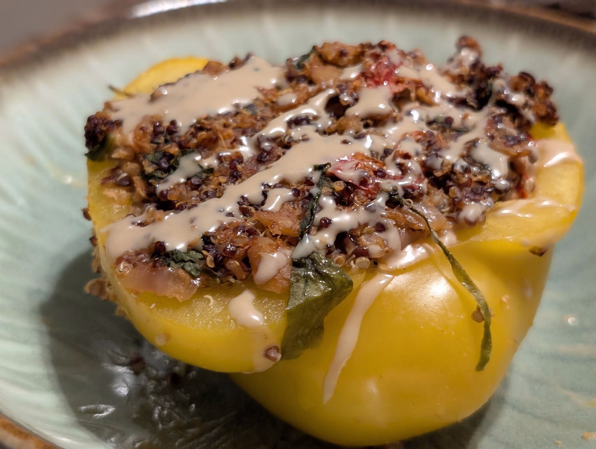 Flavor-Blasted Tempeh & Quinoa Stuffed Bell Peppers